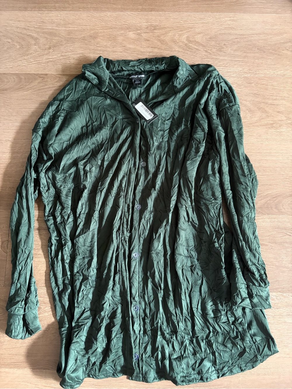 PrettyLittleThing crushed plisse oversized shirt dress